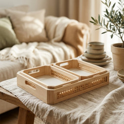 Wooden Tray Set 3 pieces